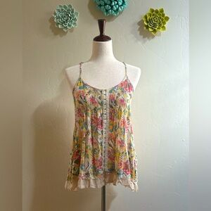 Gorgeous Free People corset inspired front Floral Top XS